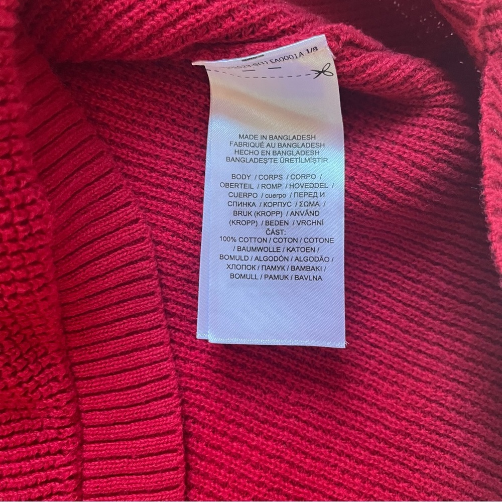Lauren Ralph Lauren Red Cowl Neck Cotton Sweater Size M - Picture 8 of 11